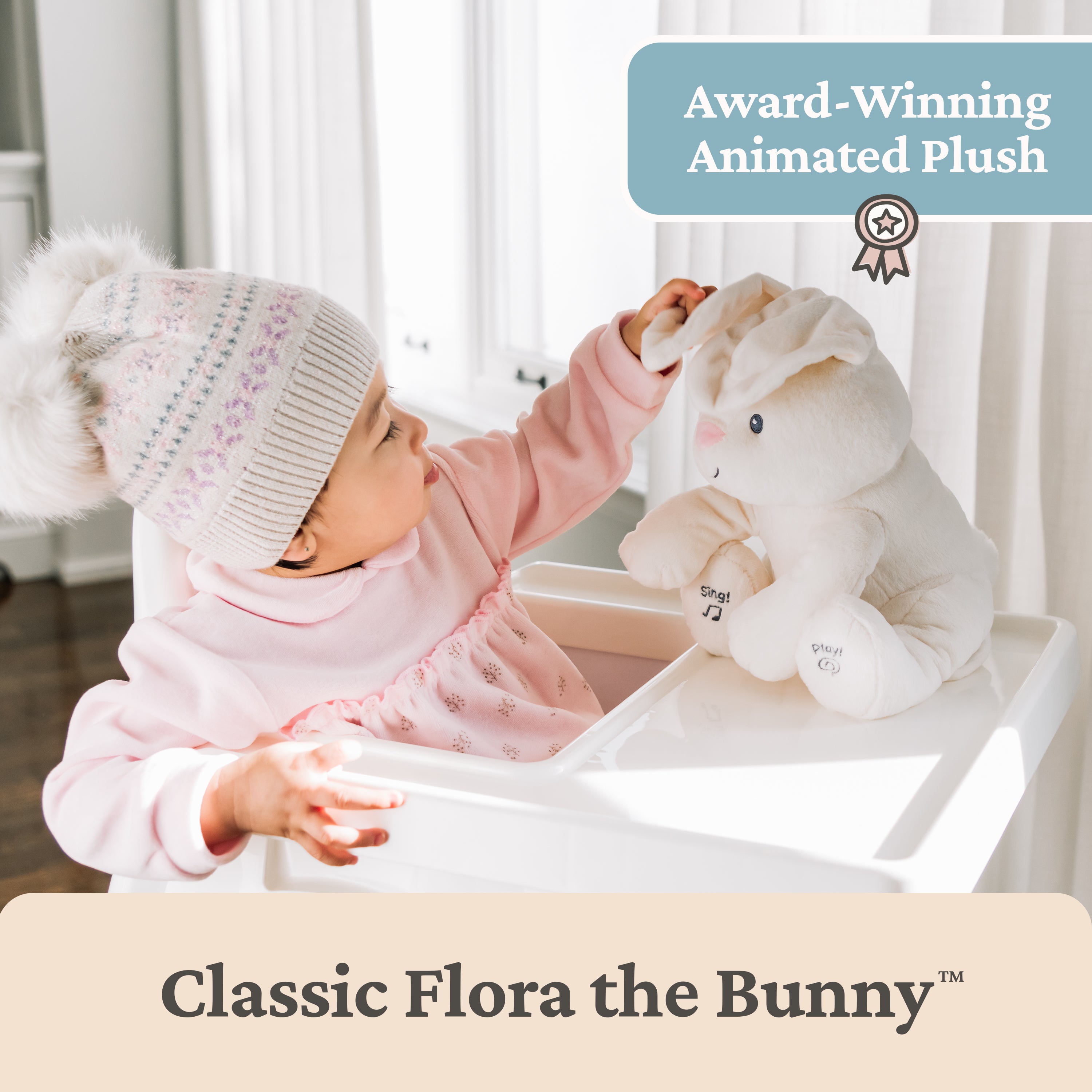 Peek-a-Boo Flora the Bunny, 7 in – Gund