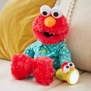 Bedtime Elmo with Glow-in-the-Dark Pajamas & LED Flashlight, 12 in