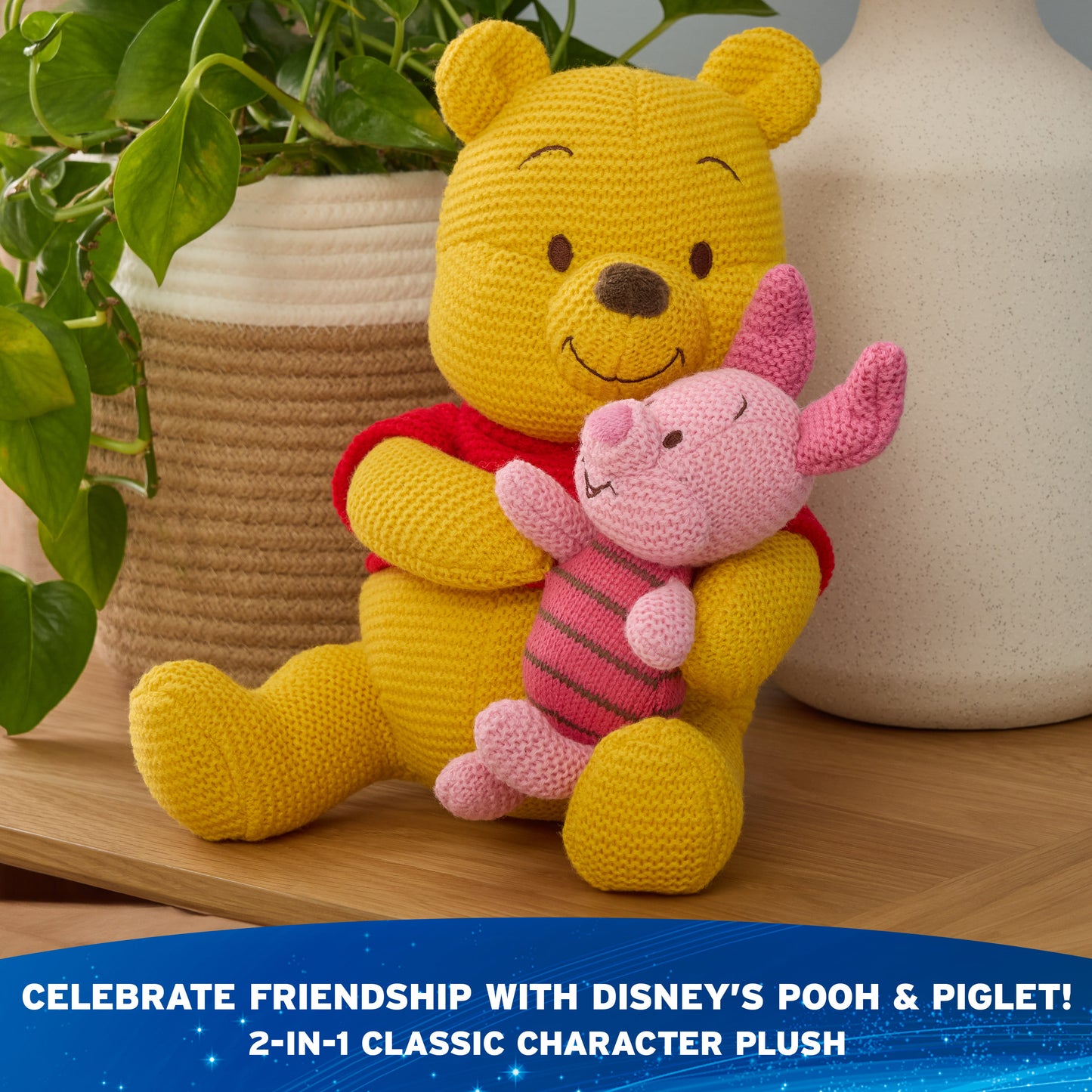 Winnie the Pooh & Piglet Knit Plush, 10 in